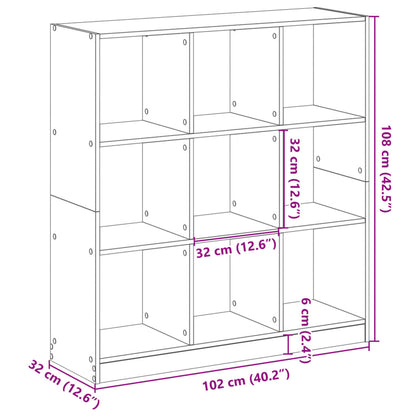 Libreria Grigio Sonoma 102x32x108 cm in Legno Multistrato | homemem39