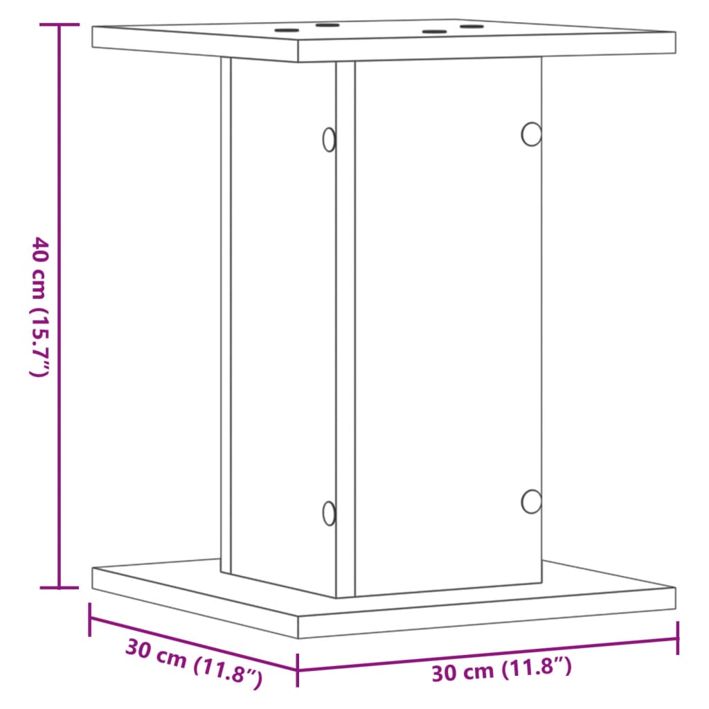 Supporti per Piante 2 pz Rovere Fumo 30x30x40 cm in Truciolato