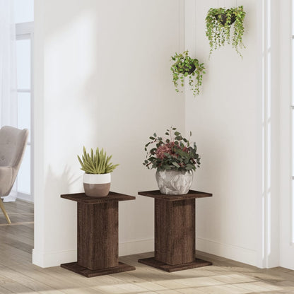 Supporti per Piante 2 pz Rovere Marrone 30x30x40 cm Truciolato - homemem39