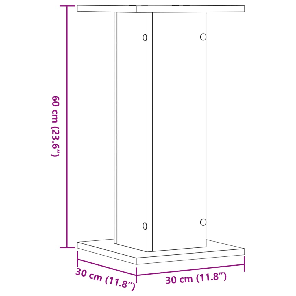 Supporti per Piante 2 pz Bianchi 30x30x60 cm Legno Multistrato - homemem39