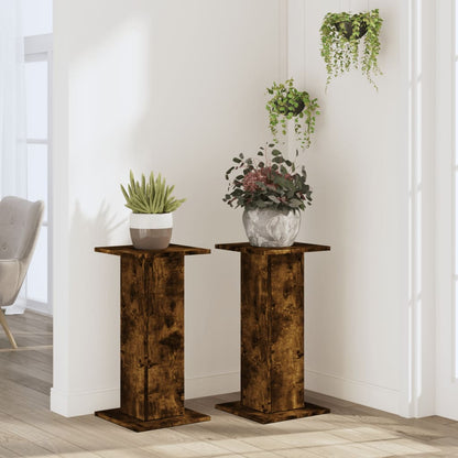 Supporti per Piante 2 pz Rovere Fumo 30x30x60 cm in Truciolato - homemem39