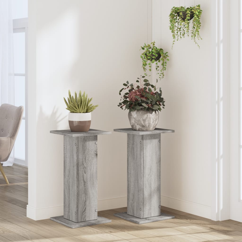 Supporti per Piante 2 pz Grigio Sonoma 30x30x60cm in Truciolato - homemem39