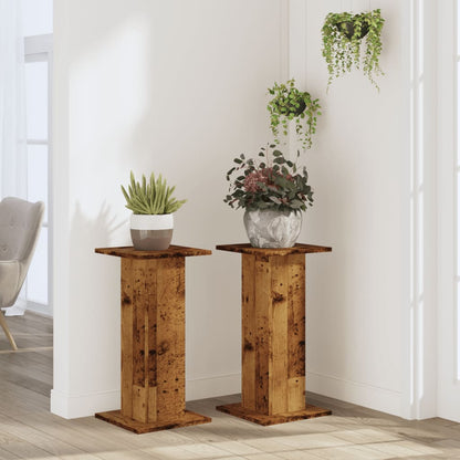 Supporti per Piante 2 pz Legno Vecchio 30x30x60 cm Truciolato - homemem39