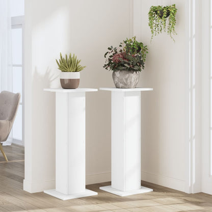 Supporti per Piante 2 pz Bianchi 30x30x80 cm Legno Multistrato - homemem39