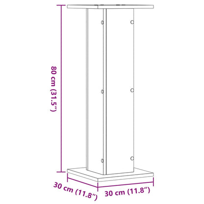 Supporti per Piante 2 pz Neri 30x30x80 cm Legno Multistrato