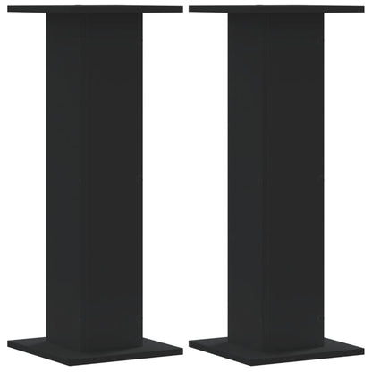 Supporti per Piante 2 pz Neri 30x30x80 cm Legno Multistrato - homemem39