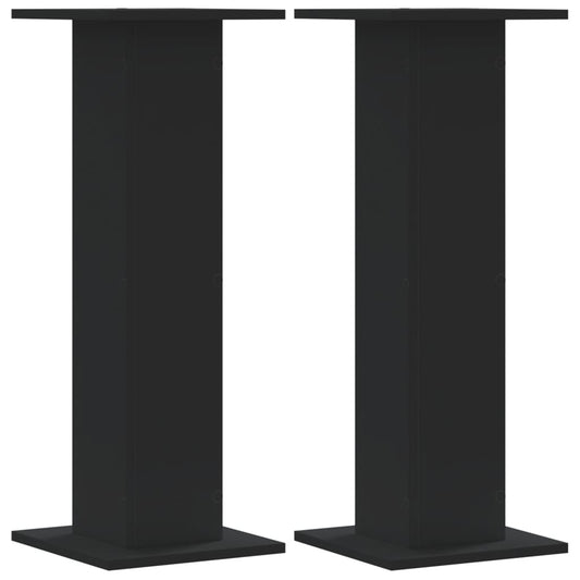 Supporti per Piante 2 pz Neri 30x30x80 cm Legno Multistrato - homemem39