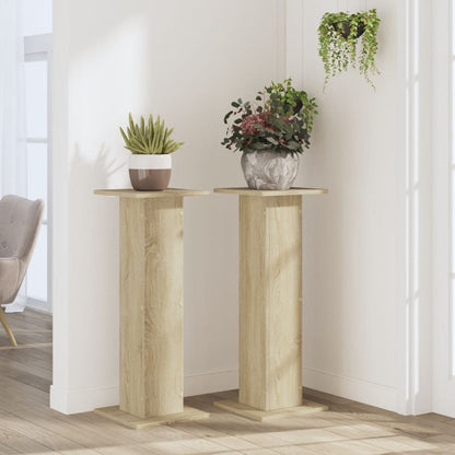 Supporti per Piante 2 pz Rovere Sonoma 30x30x80cm in Truciolato - homemem39