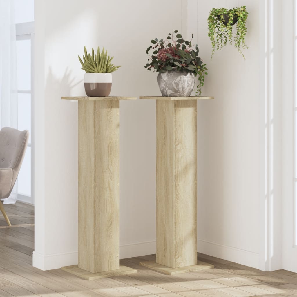 Supporti per Piante 2 pz Rovere Sonoma 30x30x95cm in Truciolato - homemem39