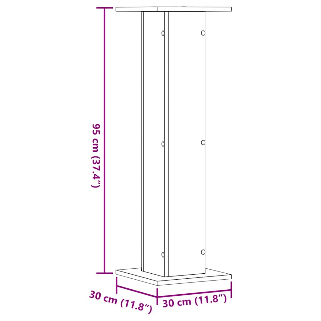 Supporti per Piante 2 pz Grigio Cemento 30x30x95 cm Truciolato | homemem39