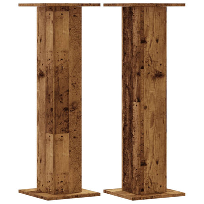 Supporti per Piante 2 pz Legno Vecchio 30x30x95 cm Truciolato