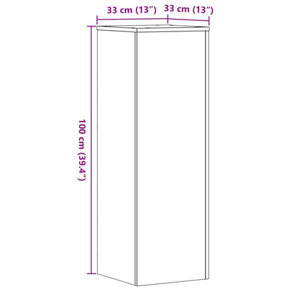 Supporti per Piante 2 pz Legno Vecchio 33x33x100 cm Multistrato | homemem39