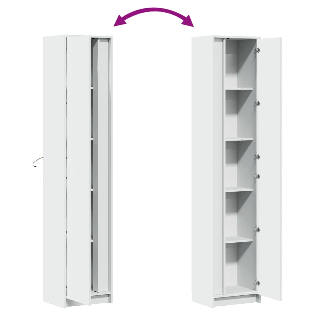 Credenza con LED Bianca 41,5x32,5x200 cm in Truciolato - homemem39