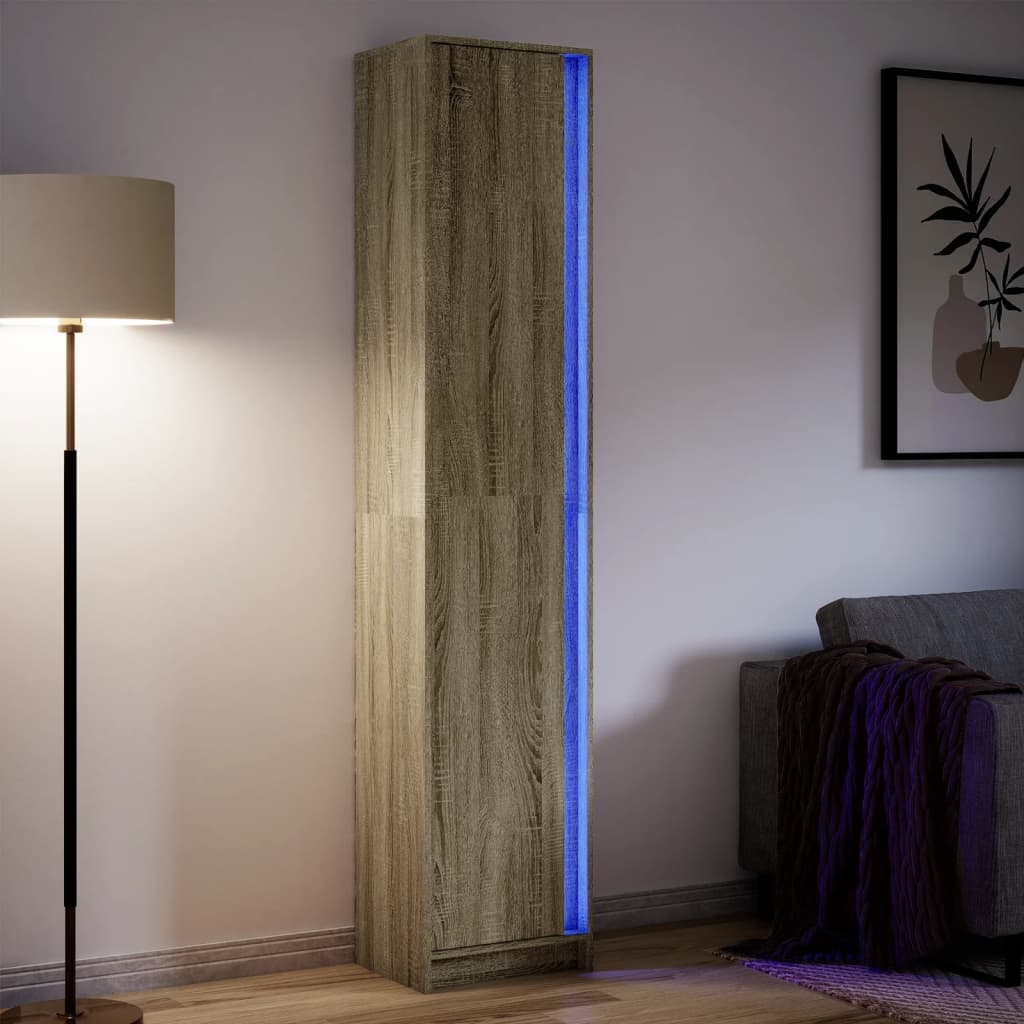 Credenza con LED Rovere Sonoma 41,5x32,5x200 cm in Truciolato - homemem39