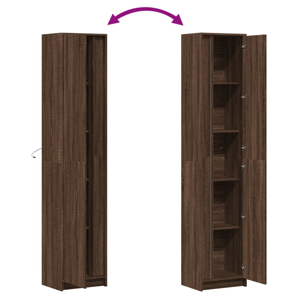 Credenza con LED Rovere Marrone 41,5x32,5x200 cm Multistrato - homemem39