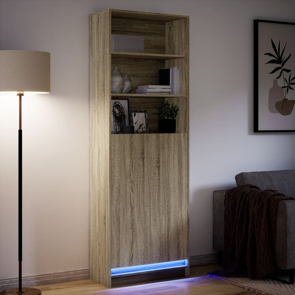 Credenza con LED Rovere Sonoma 69x32,5x200 cm in Truciolato - homemem39