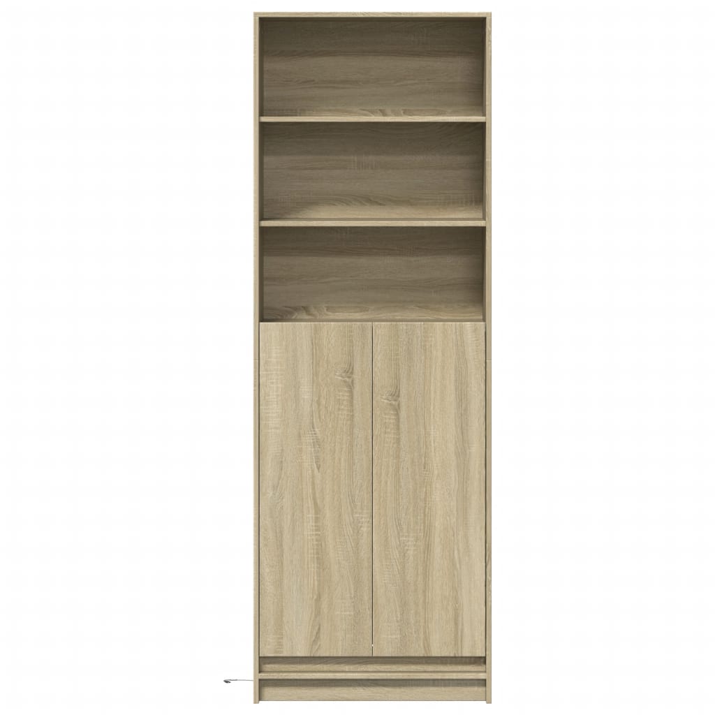 Credenza con LED Rovere Sonoma 69x32,5x200 cm in Truciolato - homemem39