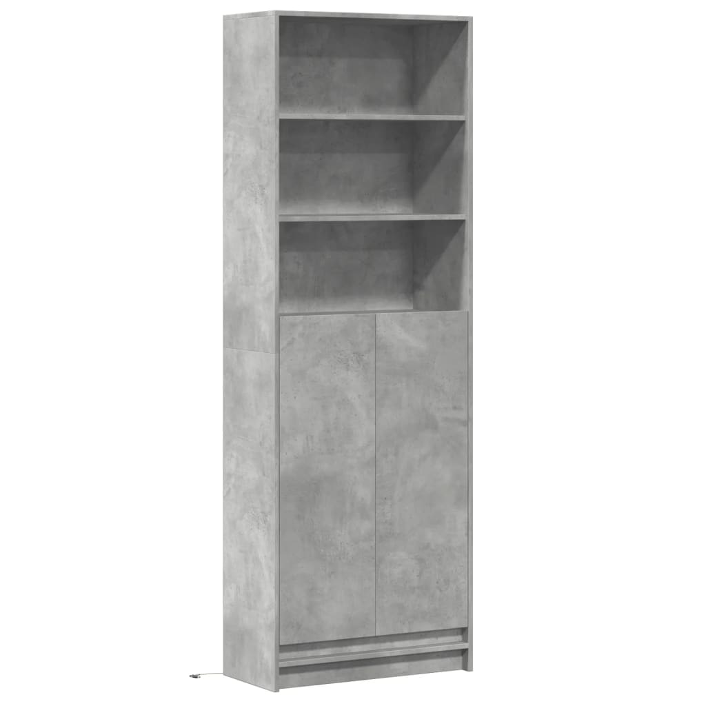 Credenza con LED Grigio Cemento 69x32,5x200 cm in Truciolato - homemem39