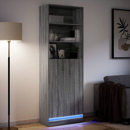 Credenza con LED Grigio Sonoma 69x32,5x200 cm in Truciolato - homemem39