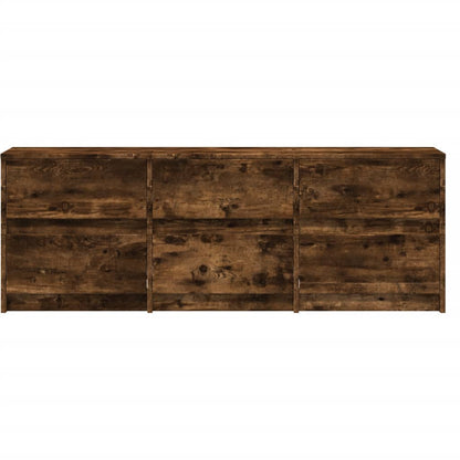 Mobile Porta TV con LED Rovere Fumo 140x34x50cm in Truciolato - homemem39