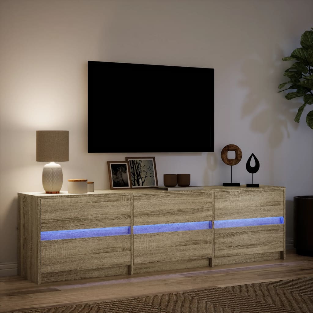 Mobile Porta TV con LED Rovere Sonoma 180x34x50cm in Truciolato - homemem39