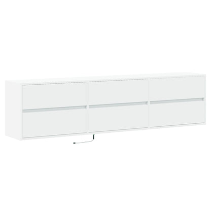 Mobile TV a Parete con LED Bianco 180x31x45 cm