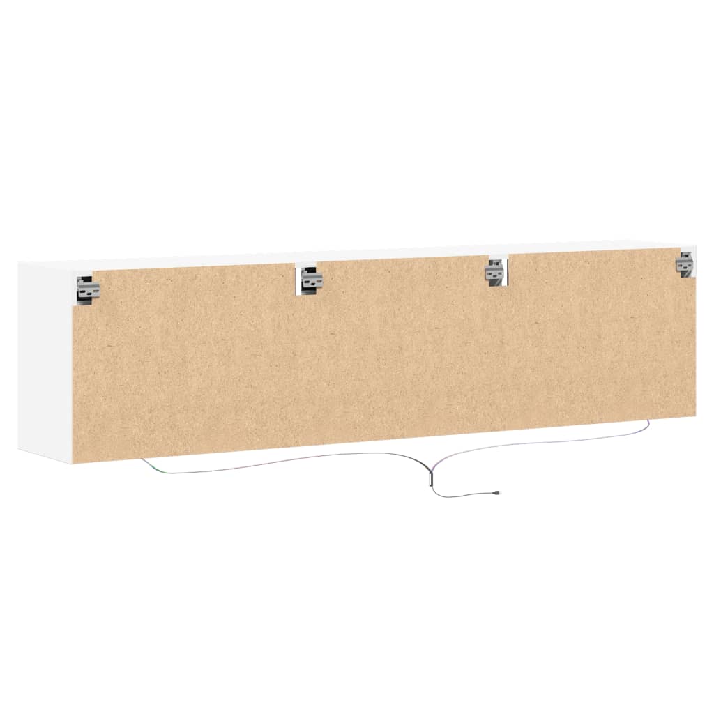 Mobile TV a Parete con LED Bianco 180x31x45 cm