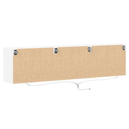 Mobile TV a Parete con LED Bianco 180x31x45 cm - homemem39