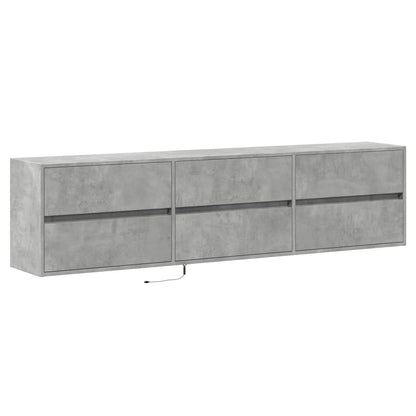 Mobile TV a Parete con LED Grigio Cemento 180x31x45 cm - homemem39