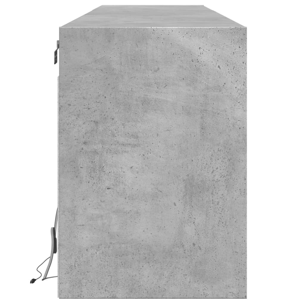 Mobile TV a Parete con LED Grigio Cemento 180x31x45 cm - homemem39