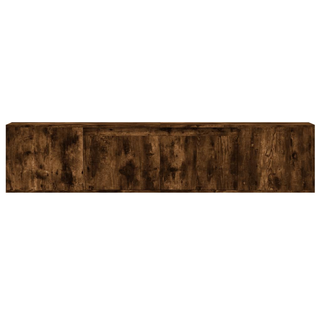 Mobile TV a Parete con LED Rovere Fumo 180x31x39,5 cm - homemem39