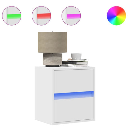 Comodino a Parete con Luci LED Bianco - homemem39