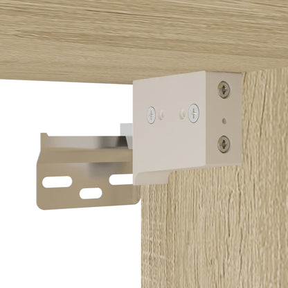 Comodino a Parete con luci LED Rovere Sonoma - homemem39