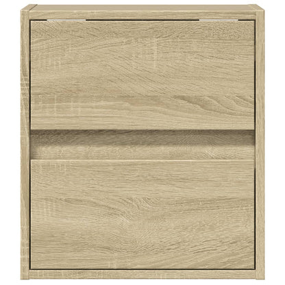 Comodini a Parete con luci LED 2 pz Rovere Sonoma | homemem39