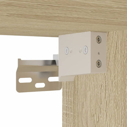 Comodini a Parete con luci LED 2 pz Rovere Sonoma | homemem39