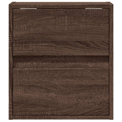 Comodino a Parete con luci LED Rovere Marrone | homemem39