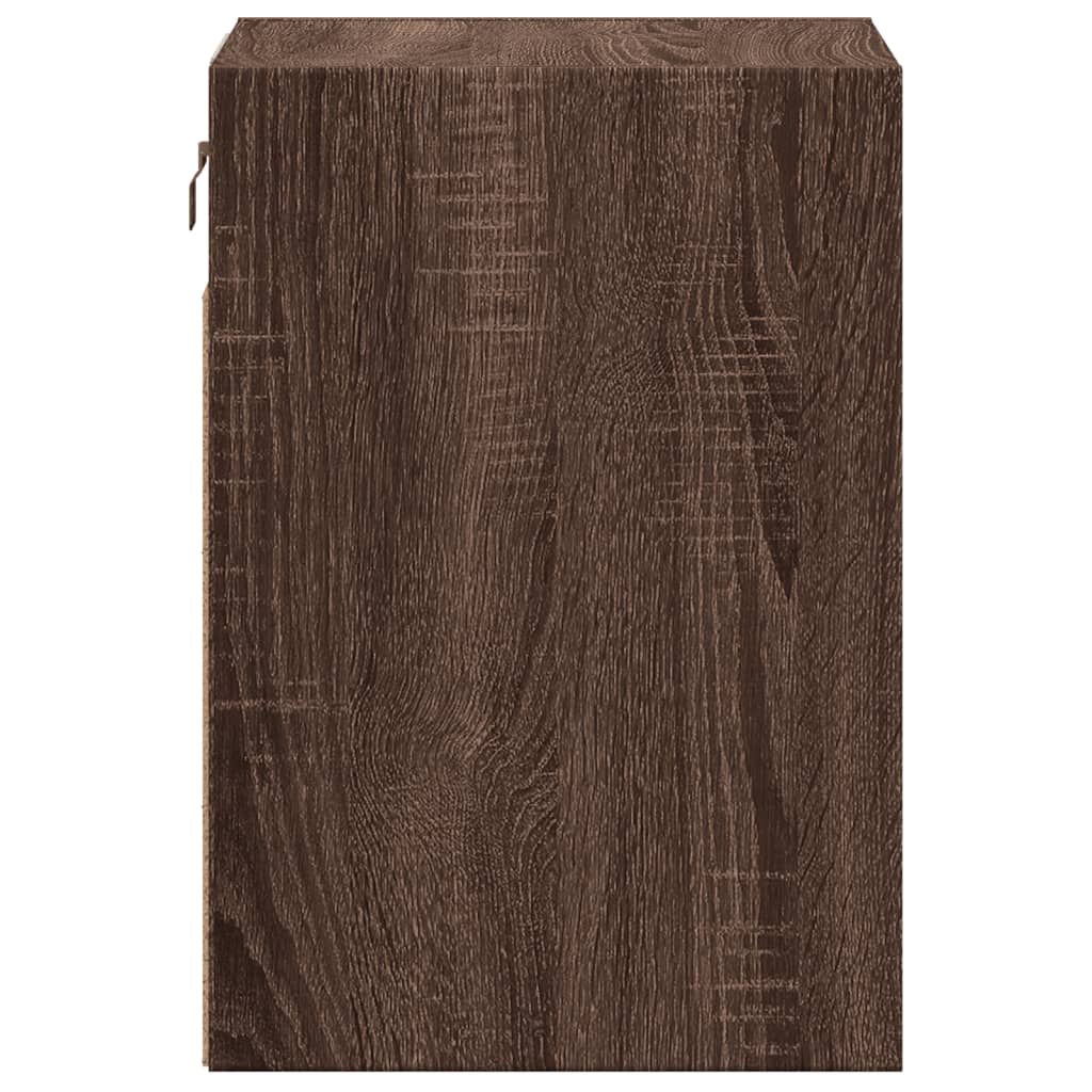 Comodino a Parete con luci LED Rovere Marrone | homemem39