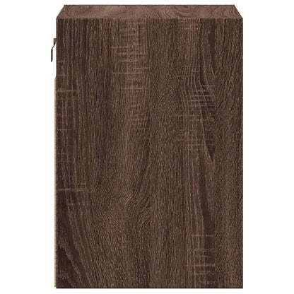 Comodino a Parete con luci LED Rovere Marrone | homemem39