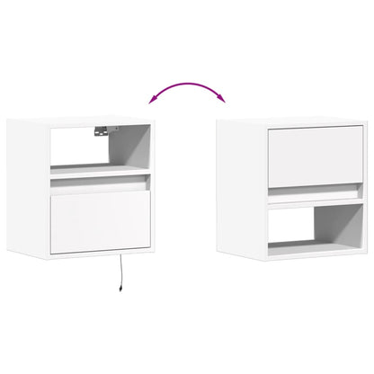 Comodino a Parete con Luci LED Bianco | homemem39