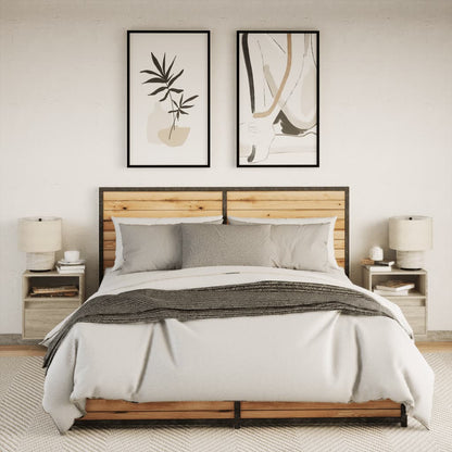Comodini a Parete con luci LED 2 pz Rovere Sonoma | homemem39