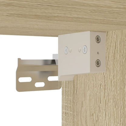 Comodini a Parete con luci LED 2 pz Rovere Sonoma | homemem39