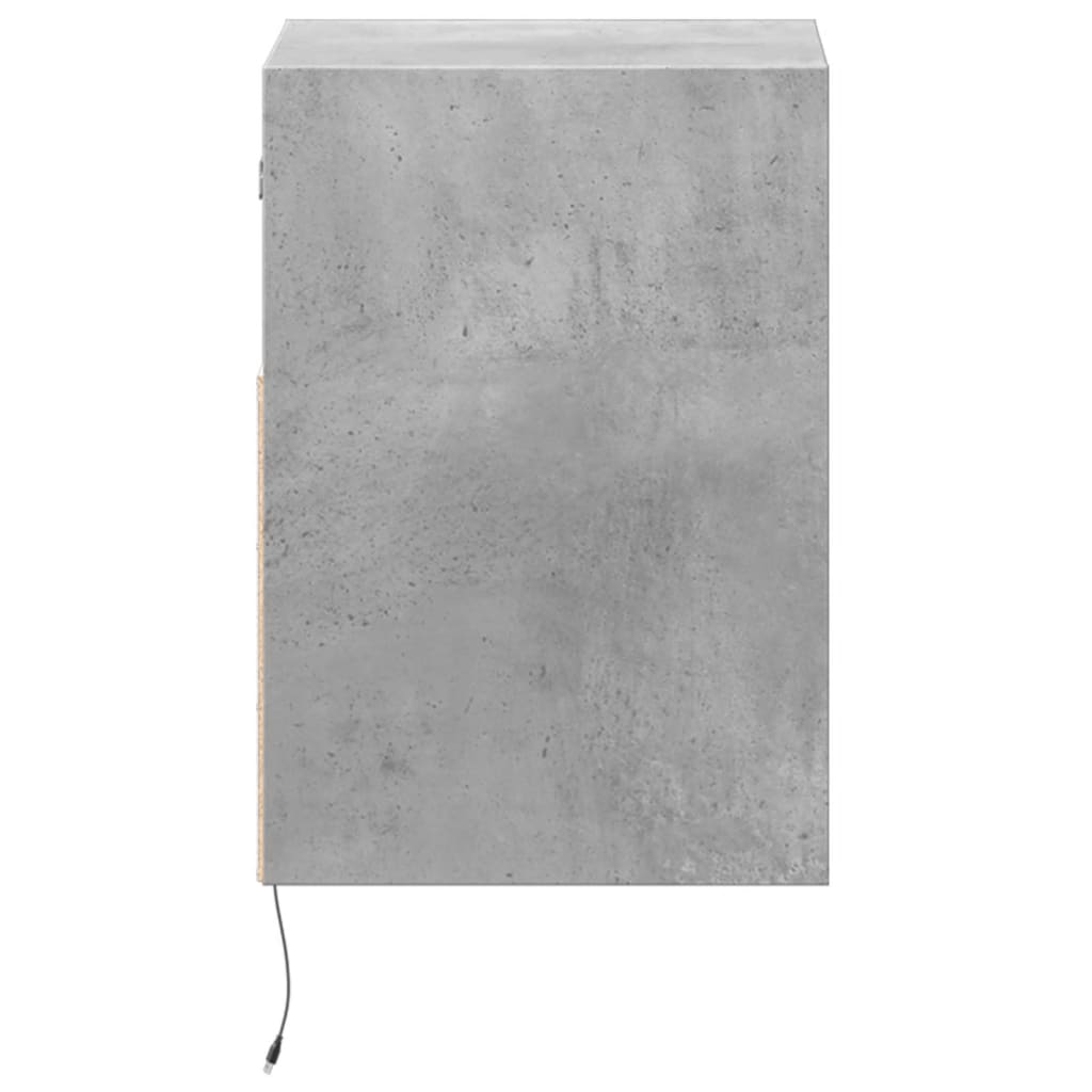 Comodino a Parete con Luci LED Grigio Cemento - homemem39