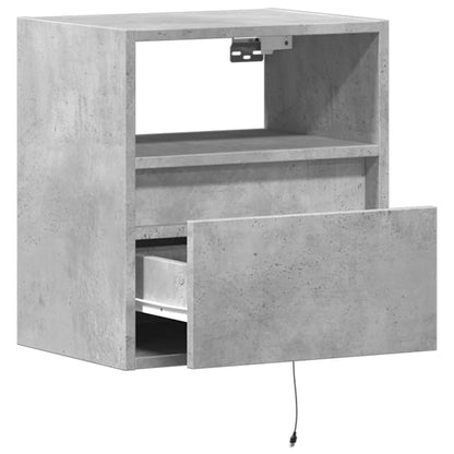 Comodino a Parete con Luci LED Grigio Cemento - homemem39