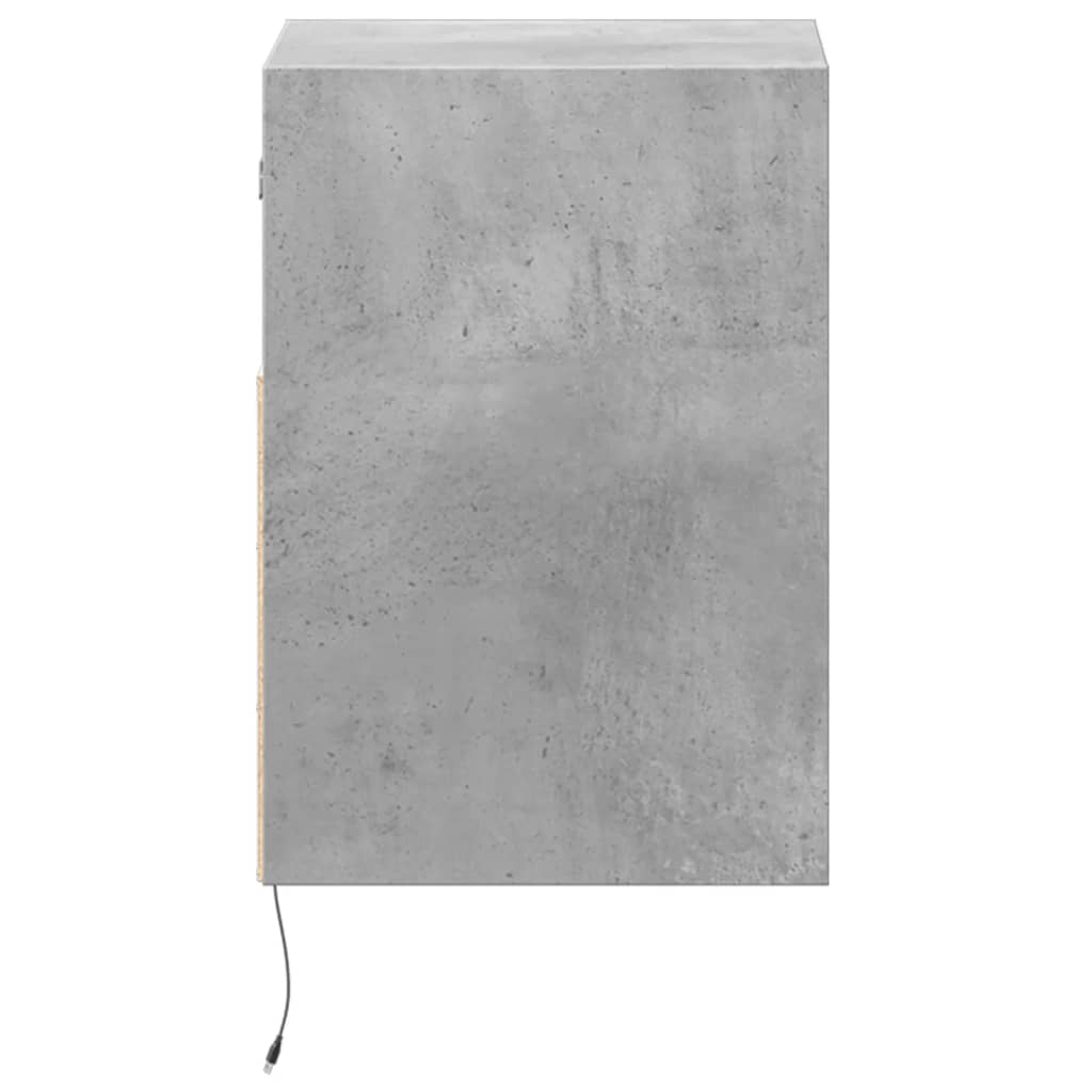 Comodini a Parete con Luci LED 2 pz Grigio Cemento | homemem39