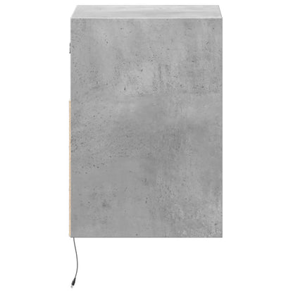 Comodini a Parete con Luci LED 2 pz Grigio Cemento | homemem39
