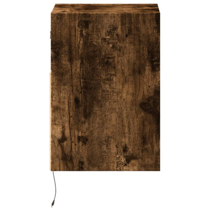 Comodino a Parete con luci LED Rovere Fumo | homemem39
