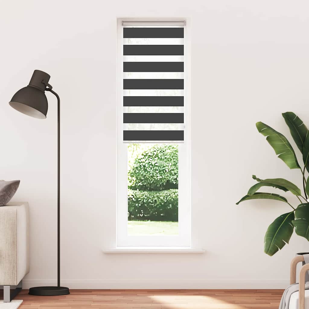 Tenda a Rullo Zebra Nero Larghezza Tessuto 60,9 cm Poliestere