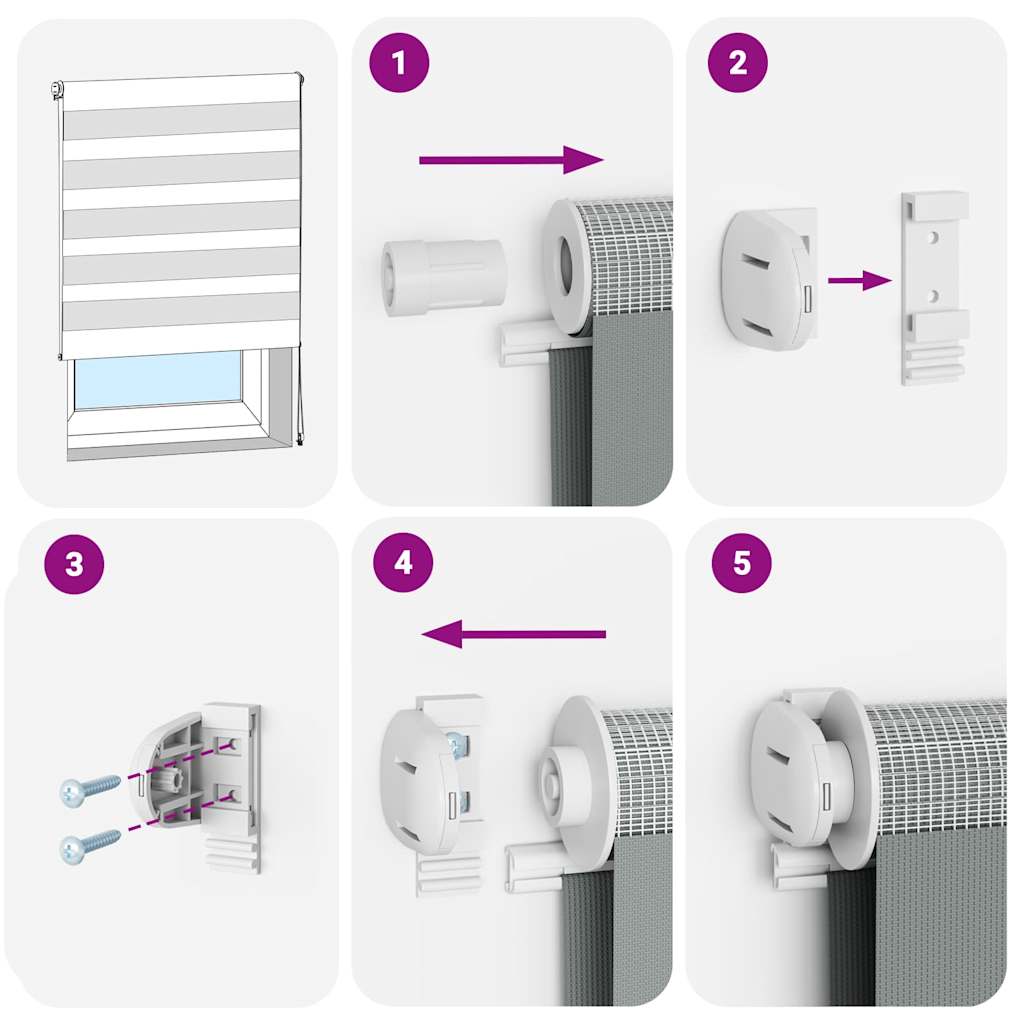 Tenda a Rullo Zebra Larghezza Tessuto 105,9 cm Poliestere
