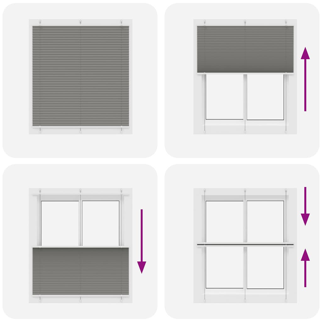 Tenda Plissettata Antracite 120x100cm Larghezza Tessuto 119,4cm | homemem39