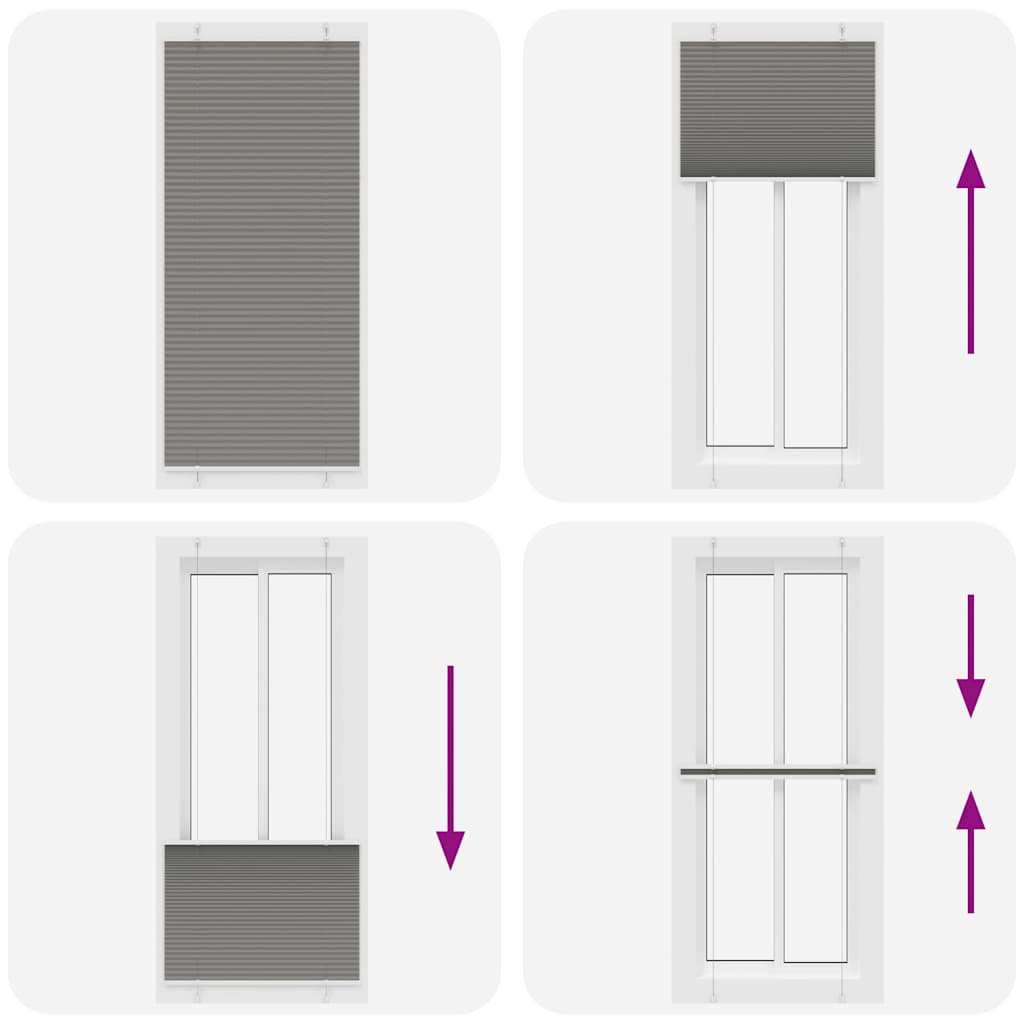 Tenda Plissettata Antracite 100x200cm Larghezza Tessuto 99,4 cm | homemem39